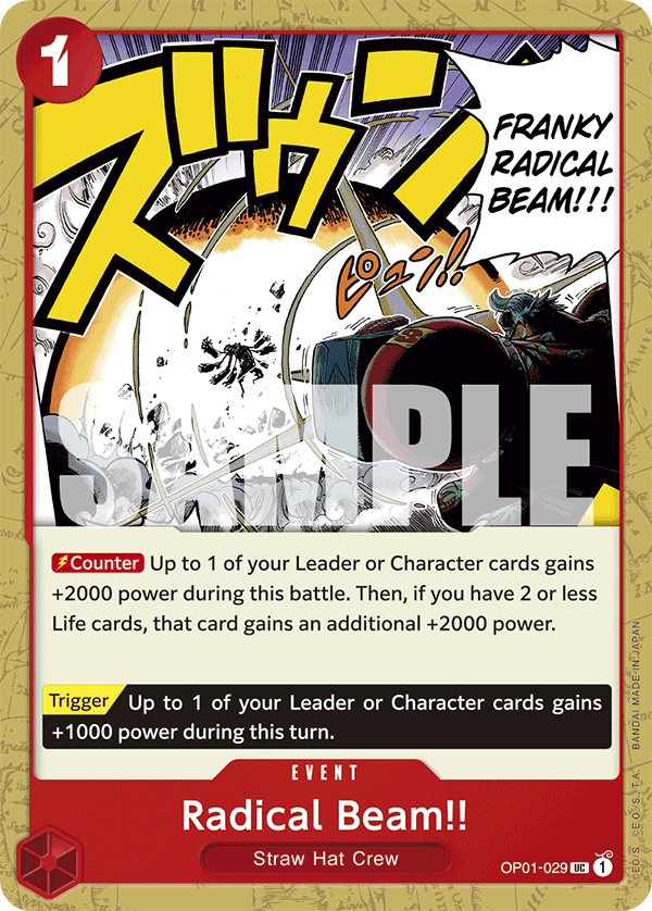 Carte Alt-Art Radical Beam!! OP01-029_p1 Uncommon — One Piece TCG OP-01 Romance Dawn (Bandai)