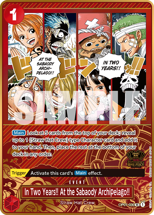 Carte Alt-Art In Two Years!! At the Sabaody Archipelago!! OP01-030_p1 Uncommon — One Piece TCG OTHER One Piece Products (Bandai)