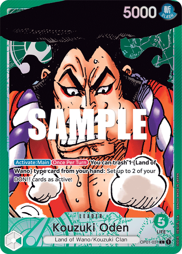 Carte Alt-Art Kouzuki Oden OP01-031_p1 Leader — One Piece TCG OP-01 Romance Dawn (Bandai)