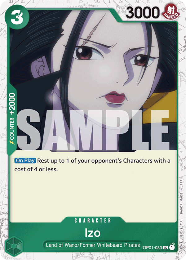 Carte Alt-Art Izo OP01-033_p3 Uncommon — One Piece TCG PRB-01 The Best (Bandai)