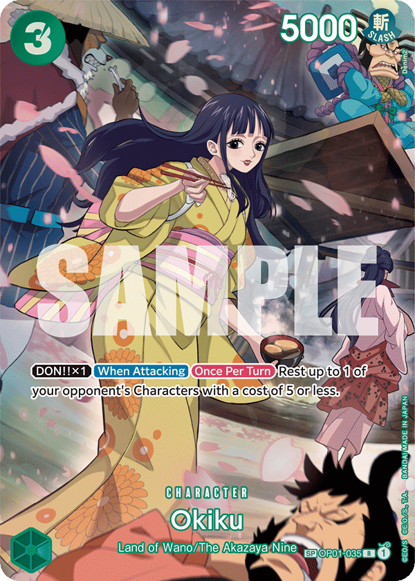 Carte Alt-Art Okiku OP01-035_p2 Special — One Piece TCG OP-07 500 Years in the Future (Bandai)