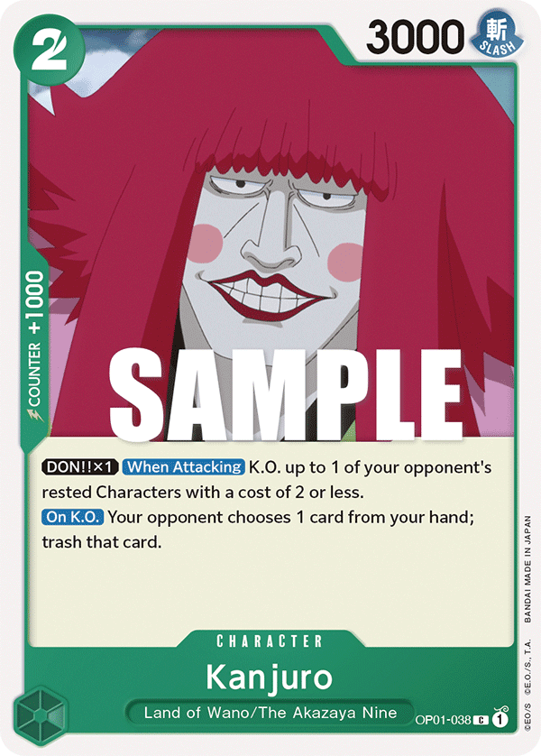 Carte Kanjuro OP01-038 Common — One Piece TCG OP-01 Romance Dawn (Bandai)