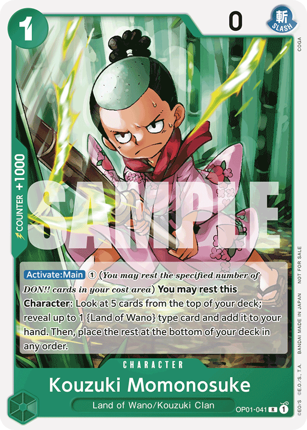 Carte Alt-Art Momonosuké Kozuki OP01-041_p1 Rare — One Piece TCG PROMO-OP-01 Promos: Romance Dawn (Bandai)