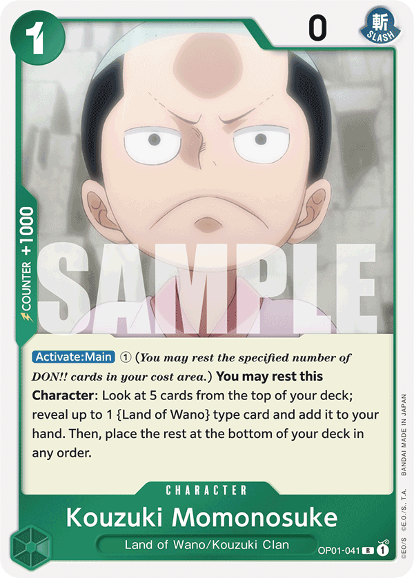 Carte Alt-Art Kouzuki Momonosuke OP01-041_p2 Rare — One Piece TCG OP-01 Romance Dawn (Bandai)