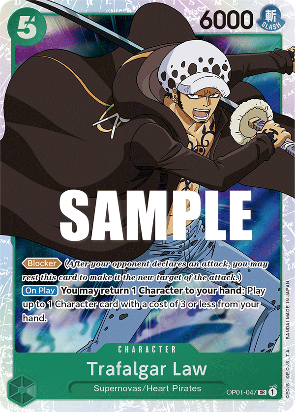 Carte Trafalgar Law OP01-047 Super Rare — One Piece TCG OP-01 Romance Dawn (Bandai)