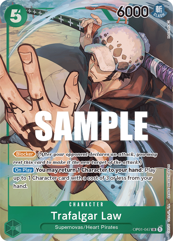 Carte Alt-Art Trafalgar Law OP01-047_p1 Super Rare — One Piece TCG OP-01 Romance Dawn (Bandai)