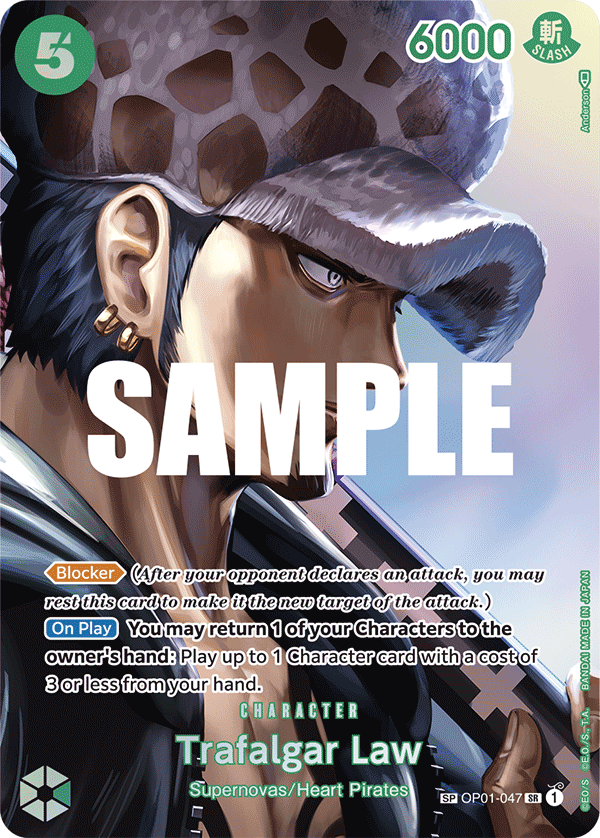 Carte Alt-Art Trafalgar Law OP01-047_p2 Special — One Piece TCG OP-04 Kingdoms of Intrigue (Bandai)