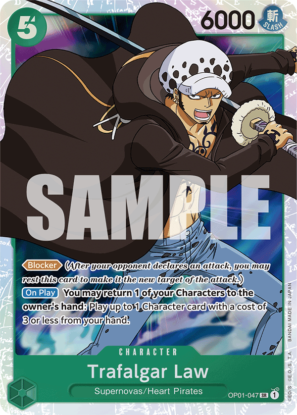 Carte Alt-Art Trafalgar Law OP01-047_p3 Super Rare — One Piece TCG OP-01 Romance Dawn (Bandai)