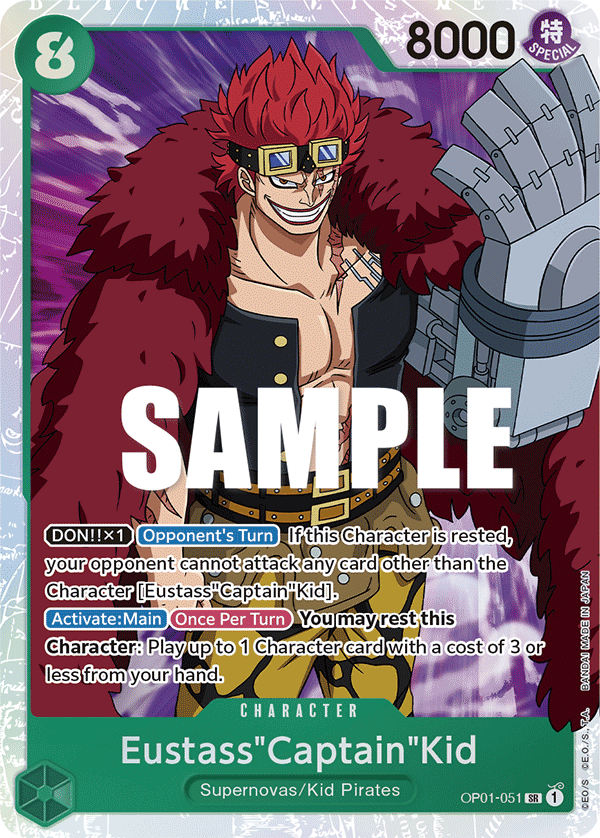 Carte Eustass"Captain"Kid OP01-051 Super Rare — One Piece TCG OP-01 Romance Dawn (Bandai)