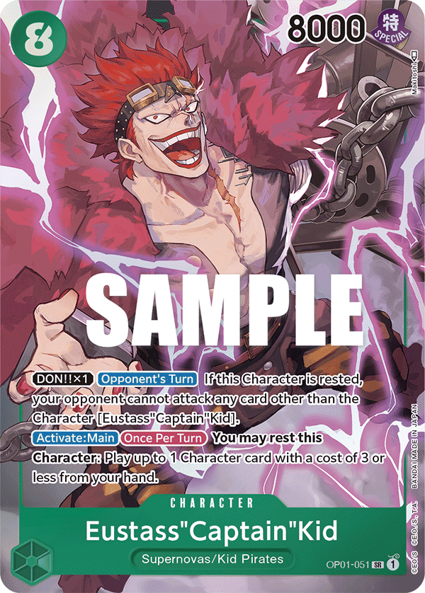 Carte Alt-Art Eustass "Captain" Kidd OP01-051_p1 Super Rare — One Piece TCG OP-01 Romance Dawn (Bandai)
