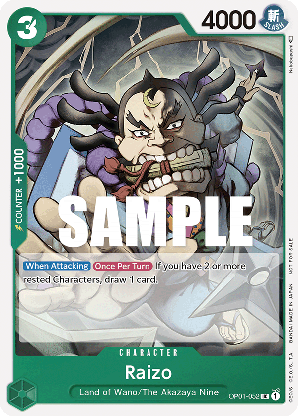 Carte Alt-Art Raizo OP01-052_p1 Uncommon — One Piece TCG PROMO-OP-01 Promos: Romance Dawn (Bandai)