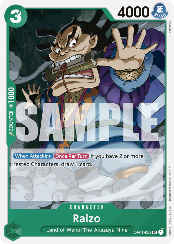 Carte Alt-Art Raizo OP01-052_p2 Uncommon — One Piece TCG OP-01 Romance Dawn (Bandai)