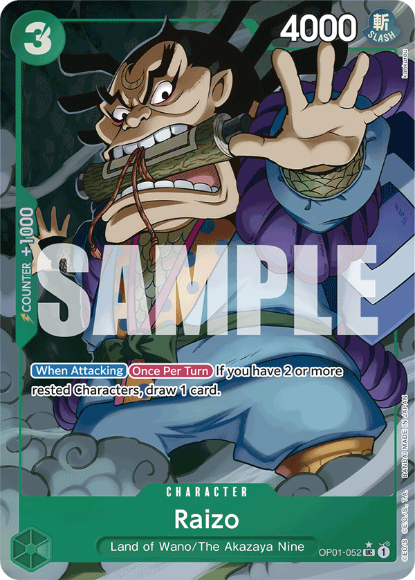 Carte Alt-Art Raizo OP01-052_p4 Uncommon — One Piece TCG PRB-01 The Best (Bandai)