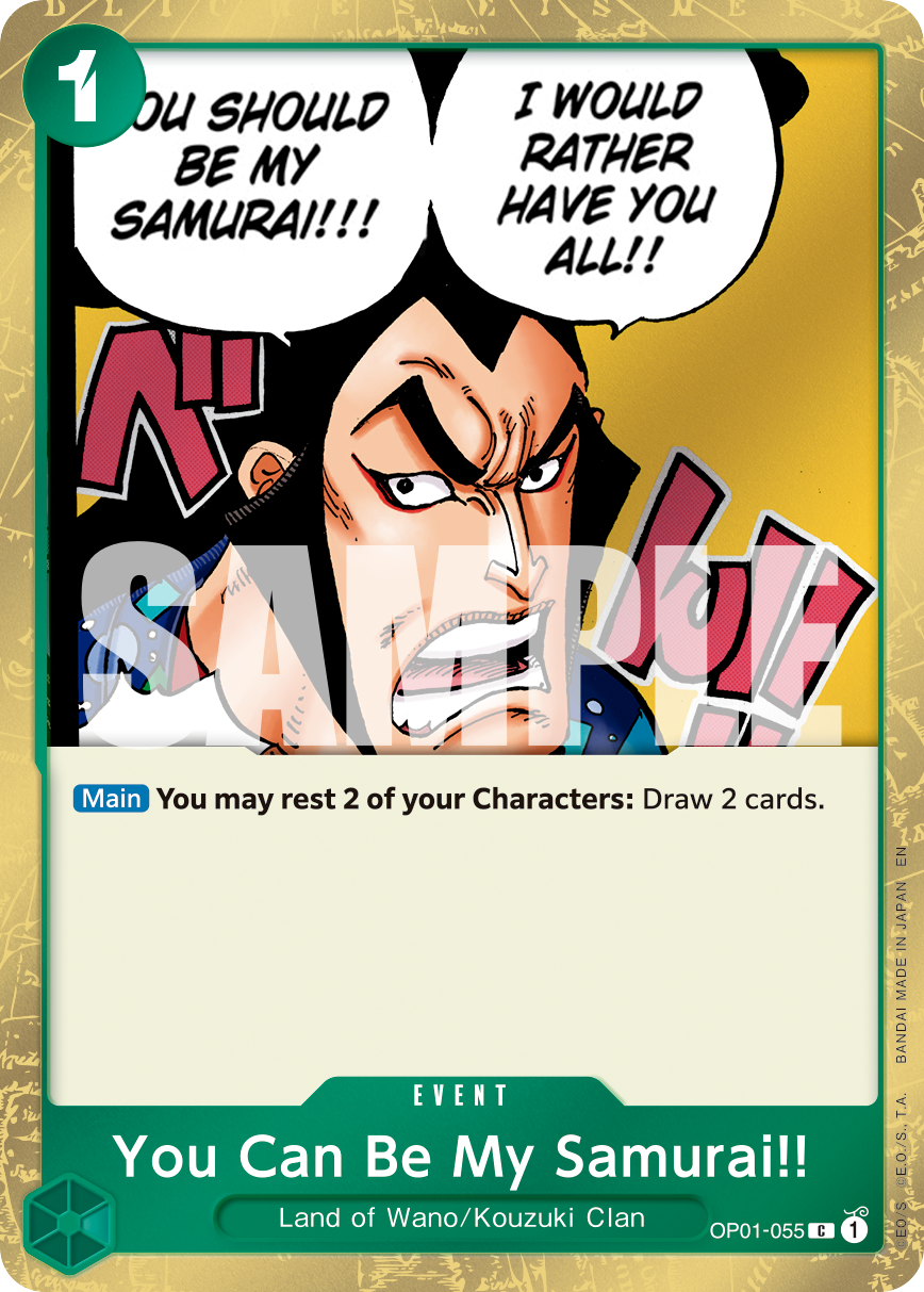 Carte Alt-Art Acceptez de devenir mes samouraïs&nbsp;!! OP01-055_p1 Common — One Piece TCG PRB-02 The Best Vol. 2 (Bandai)