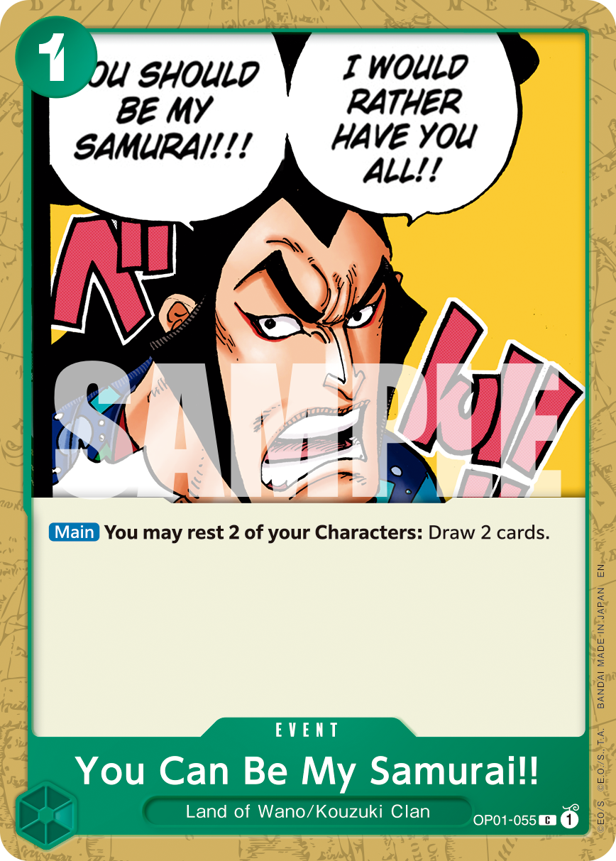 Carte Acceptez de devenir mes samouraïs&nbsp;!! OP01-055_r1 Common — One Piece TCG PRB-02 (Bandai)