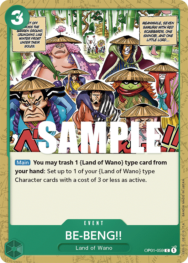 Carte BE-BENG!! OP01-059 Common — One Piece TCG OP-01 Romance Dawn (Bandai)