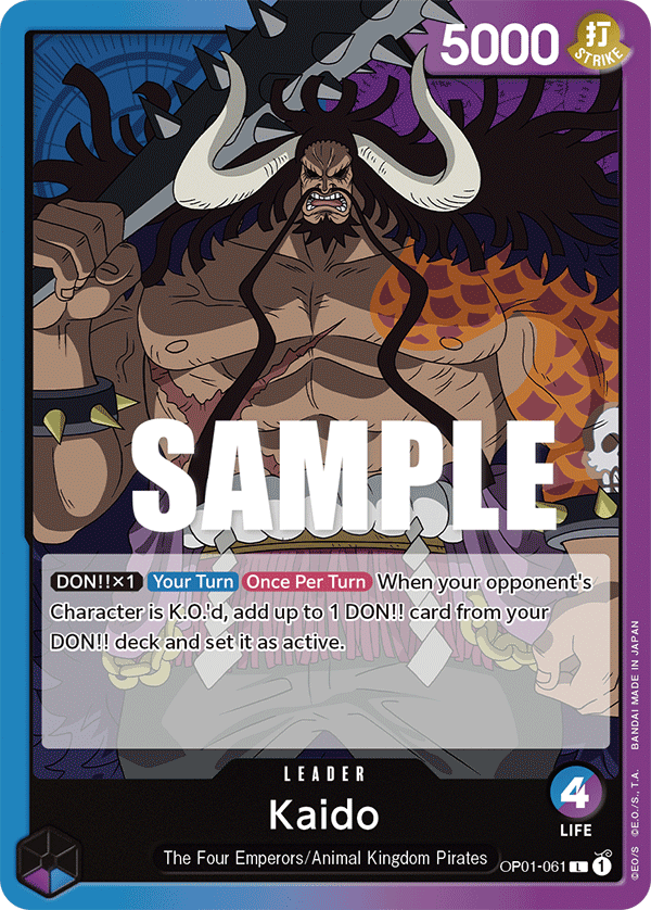 Carte Kaido OP01-061 Leader — One Piece TCG OP-01 (Bandai)