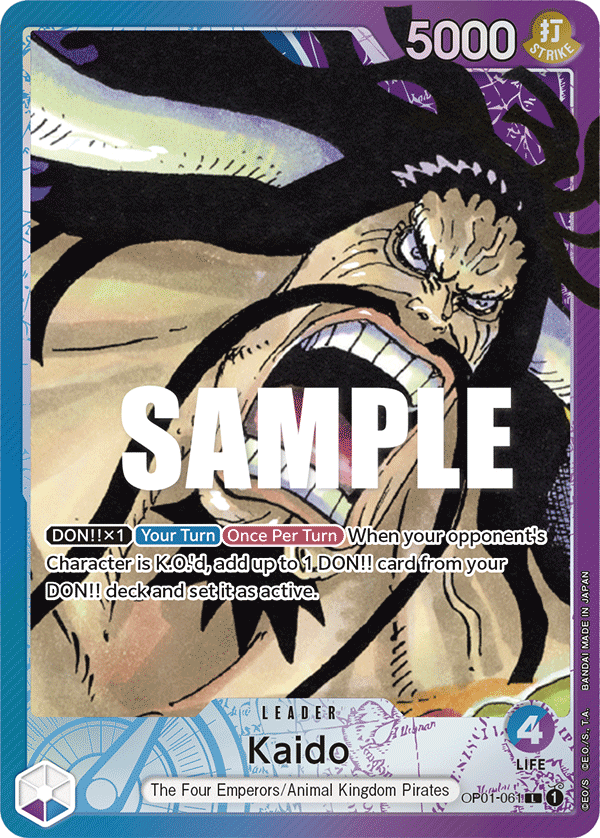 Carte Alt-Art Kaido OP01-061_p1 Leader — One Piece TCG OP-01 Romance Dawn (Bandai)