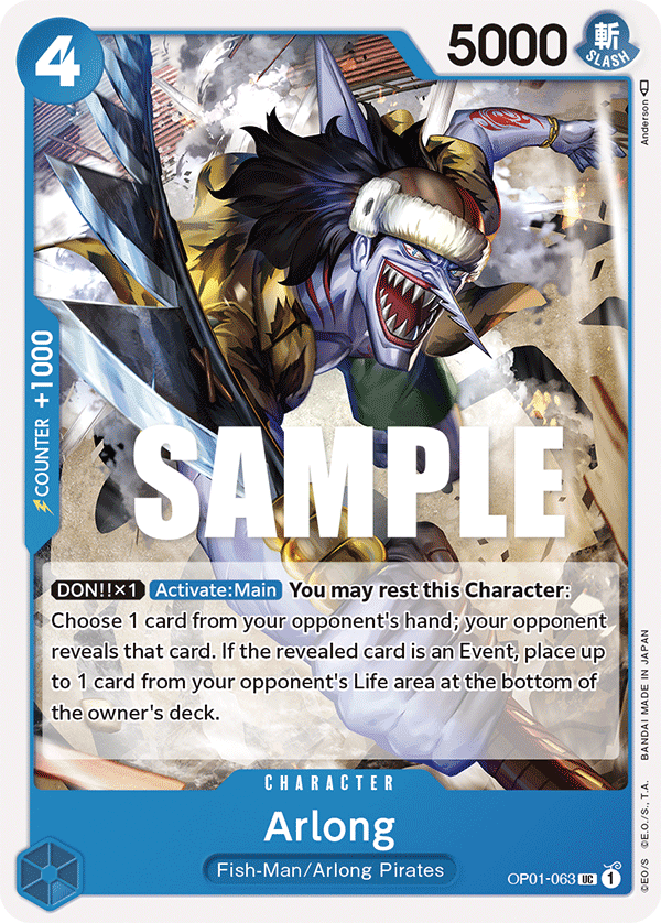 Carte Arlong OP01-063 Uncommon — One Piece TCG OP-01 (Bandai)