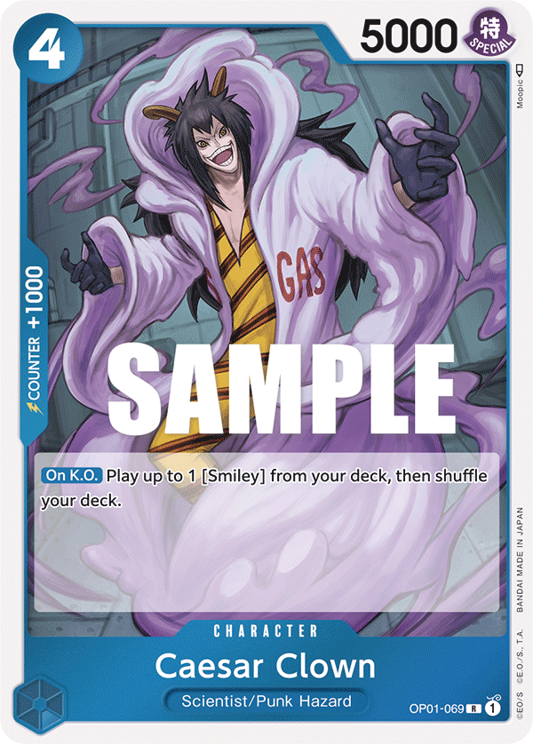 Carte Caesar Clown OP01-069 Rare — One Piece TCG OP-01 Romance Dawn (Bandai)