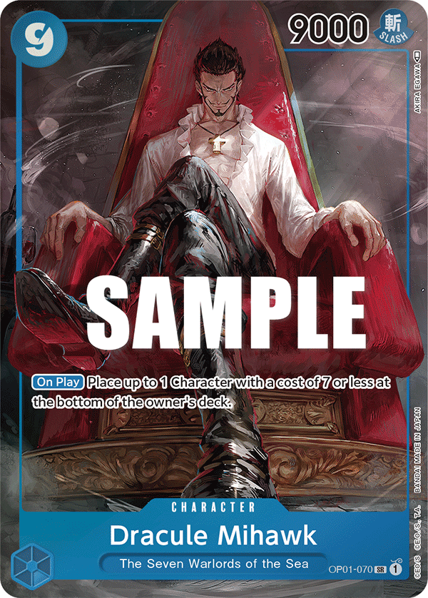 Carte Alt-Art Dracule Mihawk OP01-070_p1 Super Rare — One Piece TCG OP-01 Romance Dawn (Bandai)