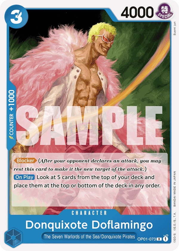 Carte Donquixote Doflamingo OP01-073_r1 Rare — One Piece TCG ST-17 (Bandai)