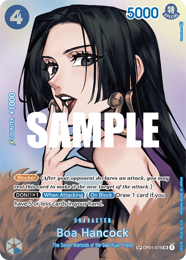 Carte Alt-Art Boa Hancock OP01-078_p2 Special — One Piece TCG OP-04 Kingdoms of Intrigue (Bandai)