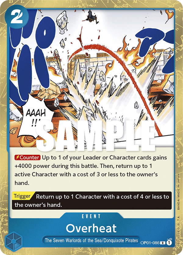 Carte Overheat OP01-086 Rare — One Piece TCG OP-01 (Bandai)