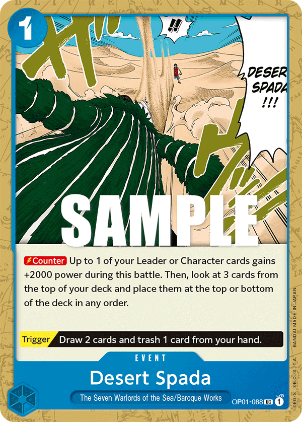 Carte Desert Spada OP01-088 Uncommon — One Piece TCG OP-01 Romance Dawn (Bandai)