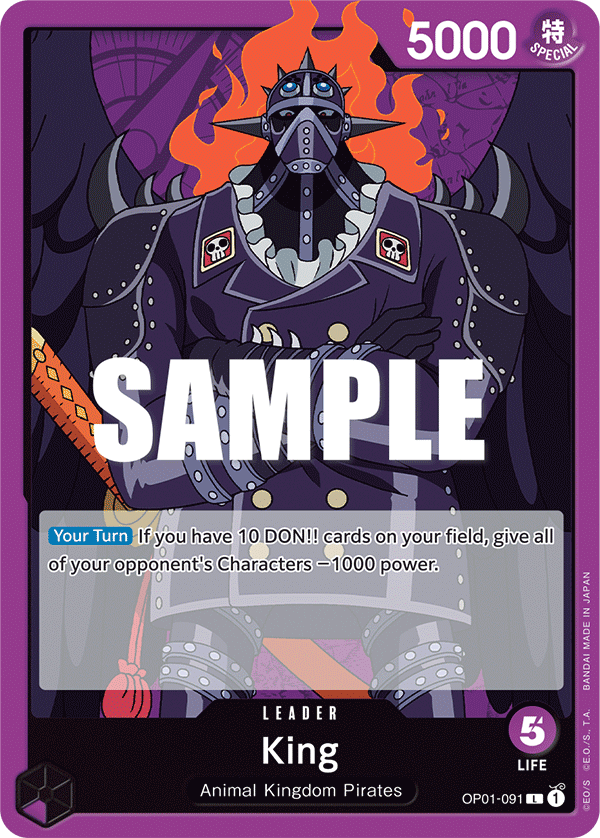Carte King OP01-091 Leader — One Piece TCG OP-01 (Bandai)