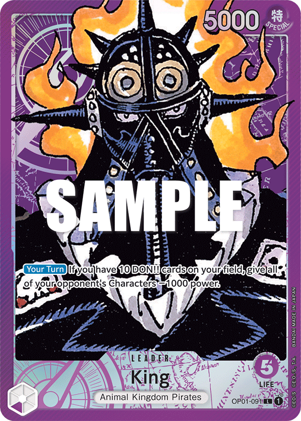 Carte Alt-Art King OP01-091_p1 Leader — One Piece TCG OP-01 Romance Dawn (Bandai)