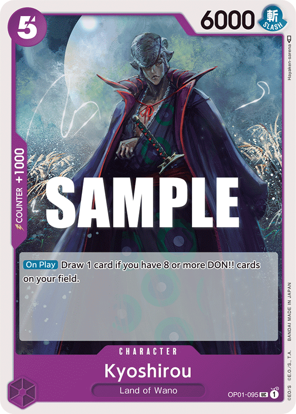 Carte Kyoshirou OP01-095 Uncommon — One Piece TCG OP-01 Romance Dawn (Bandai)