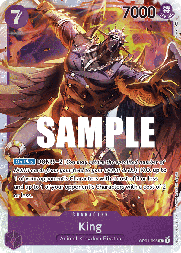 Carte King OP01-096 Super Rare — One Piece TCG OP-01 Romance Dawn (Bandai)