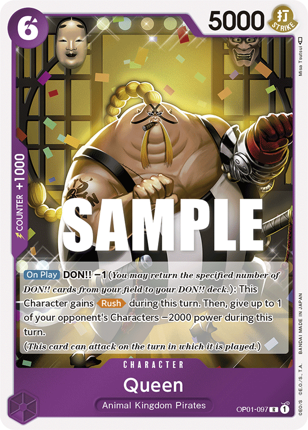 Carte Queen OP01-097 Rare — One Piece TCG OP-01 Romance Dawn (Bandai)