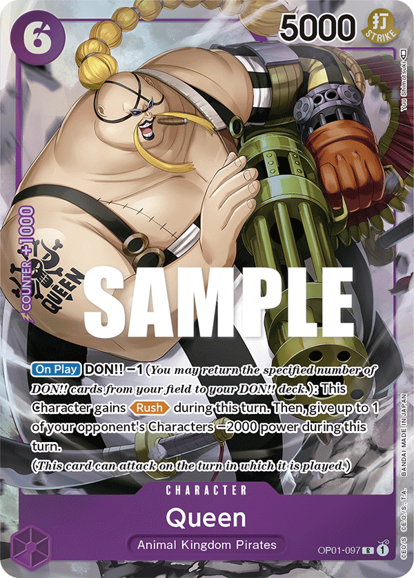 Carte Alt-Art Queen OP01-097_p1 Rare — One Piece TCG OP-01 Romance Dawn (Bandai)