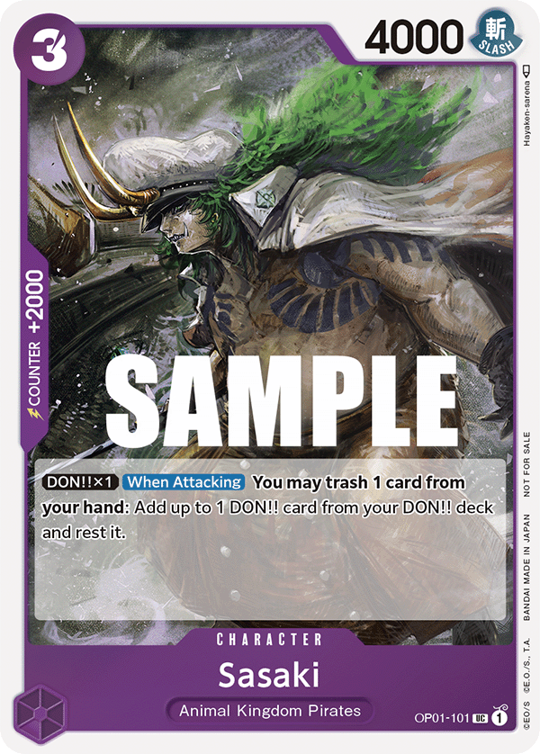 Carte Alt-Art Sasaki OP01-101_p1 Uncommon — One Piece TCG PROMO-OP-01 Promos: Romance Dawn (Bandai)