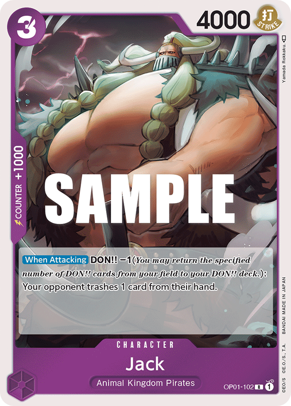 Carte Jack OP01-102 Rare — One Piece TCG OP-01 Romance Dawn (Bandai)