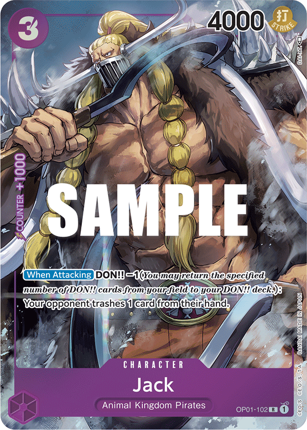 Carte Alt-Art Jack OP01-102_p1 Rare — One Piece TCG OP-01 Romance Dawn (Bandai)