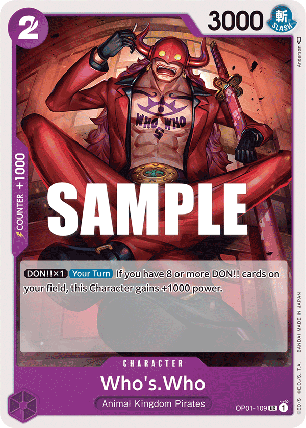 Carte Who's.Who OP01-109 Uncommon — One Piece TCG OP-01 Romance Dawn (Bandai)
