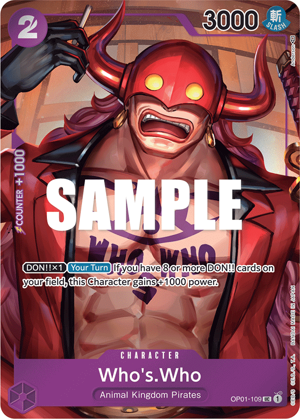 Carte Alt-Art Who's.Who OP01-109_p1 Uncommon — One Piece TCG OP-01 Romance Dawn (Bandai)