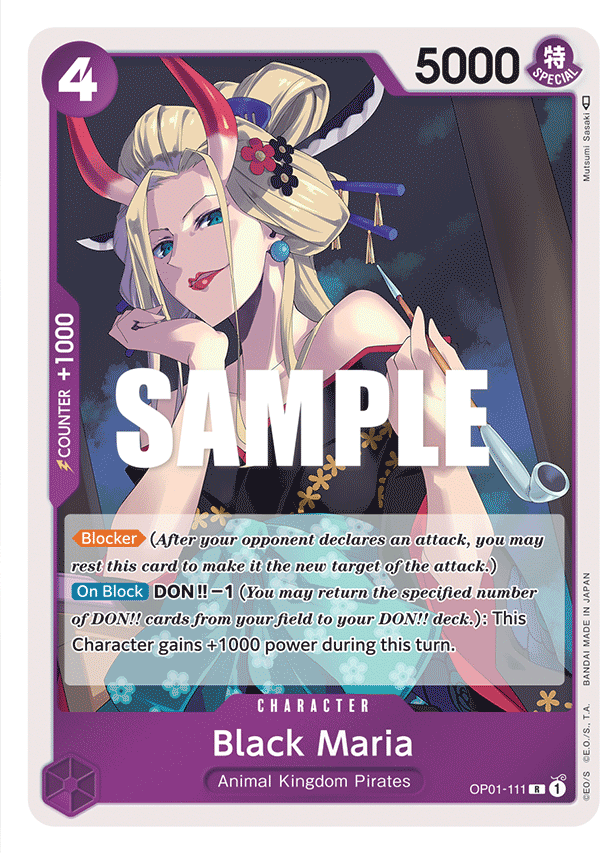 Carte Black Maria OP01-111 Rare — One Piece TCG OP-01 Romance Dawn (Bandai)
