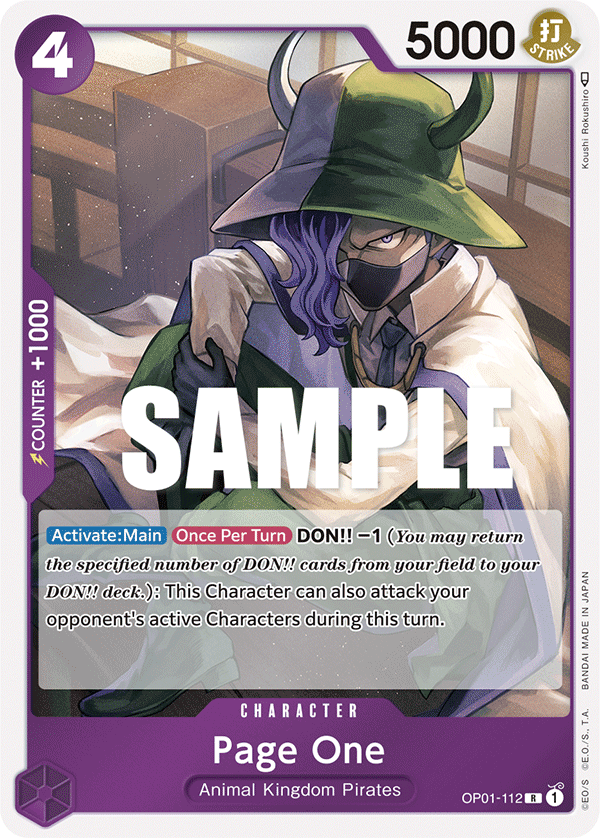 Carte Page One OP01-112 Rare — One Piece TCG OP-01 Romance Dawn (Bandai)