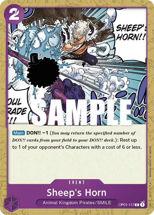 Carte Sheep's Horn OP01-117 Common — One Piece TCG OP-01 Romance Dawn (Bandai)