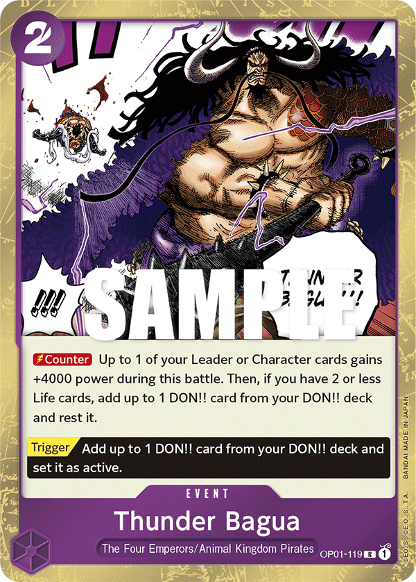 Carte Thunder Bagua OP01-119 Rare — One Piece TCG OP-01 Romance Dawn (Bandai)