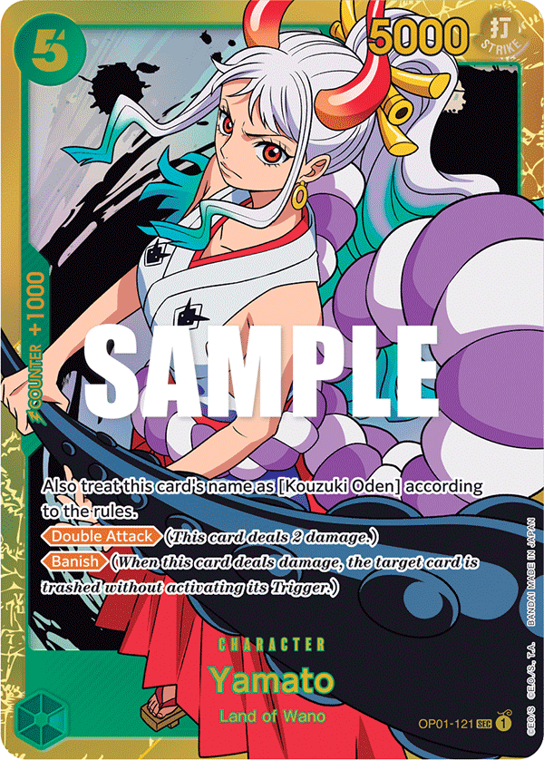Carte Yamato OP01-121 Secret Rare — One Piece TCG OP-01 Romance Dawn (Bandai)
