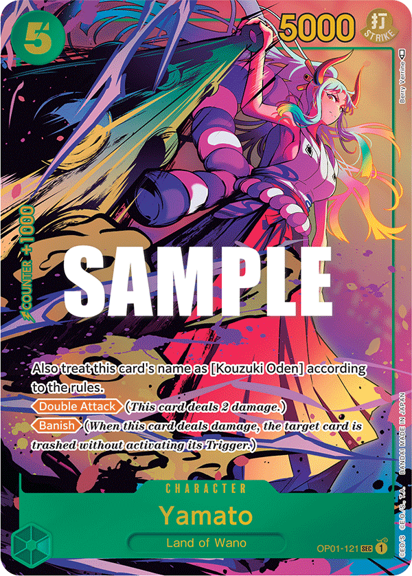 Carte Alt-Art Yamato OP01-121_p1 Secret Rare — One Piece TCG OP-01 Romance Dawn (Bandai)