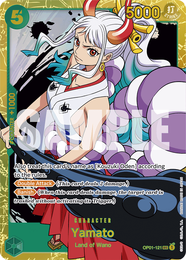 Carte Alt-Art Yamato OP01-121_p3 Secret Rare — One Piece TCG OP-01 Romance Dawn (Bandai)