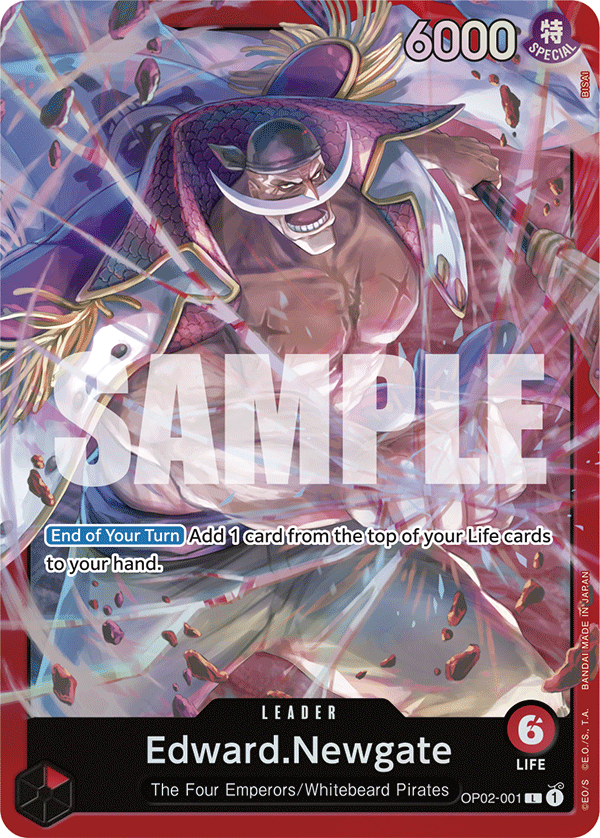 Carte Alt-Art Edward.Newgate OP02-001_p2 Leader — One Piece TCG ST-15 Starter Deck: Red Edward.Newgate (Bandai)
