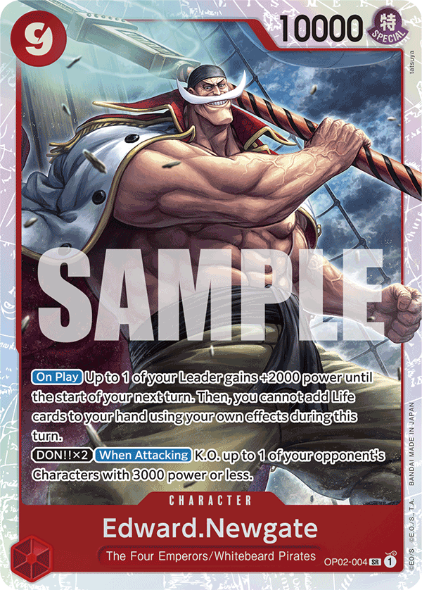 Carte Alt-Art Edward.Newgate OP02-004_p3 Super Rare — One Piece TCG OP-02 Paramount War (Bandai)