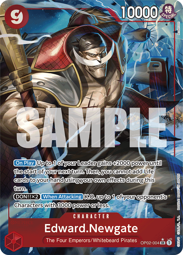 Carte Alt-Art Edward.Newgate OP02-004_p4 Super Rare — One Piece TCG PRB-01 The Best (Bandai)